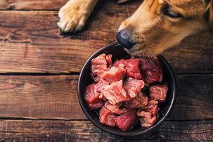 Viande bovine pour animaux la barquette de 1kg   