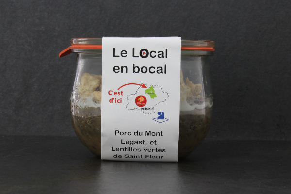 Porc du Mont-Lagast aux lentilles de St-Flour 'Le local en Bocal'