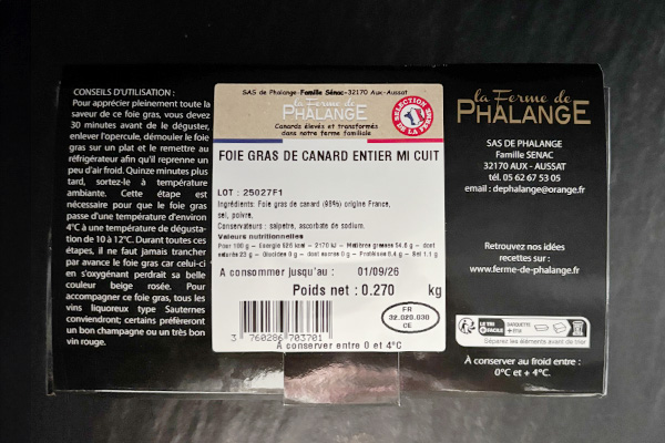 Foie gras de canard entier mi-cuit