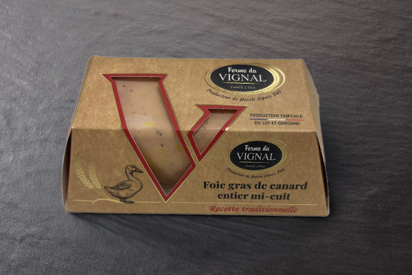 Foie gras de canard entier mi-cuit (plusieurs conditionnements)