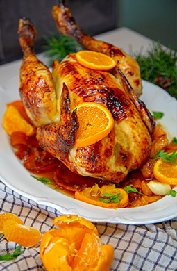 Recette de Poulet Fermier Rôti à la mandarine